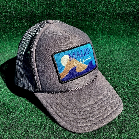 VTG Otto Trucker Cap Hat Snapback Malibu California Gray Adjustable Myanmar - Picture 9 of 9